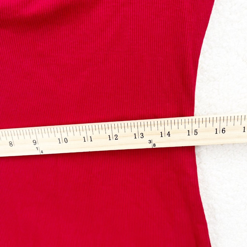 Zara Red Polo long sleeve Cotton T shirt Mini Dress Size L NEW - Picture 11 of 12